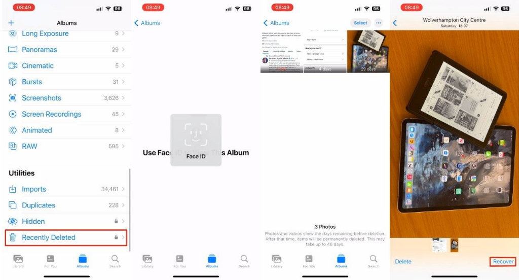 澄江苹果14维修分享 iPhone14 上恢复已删除的照片 